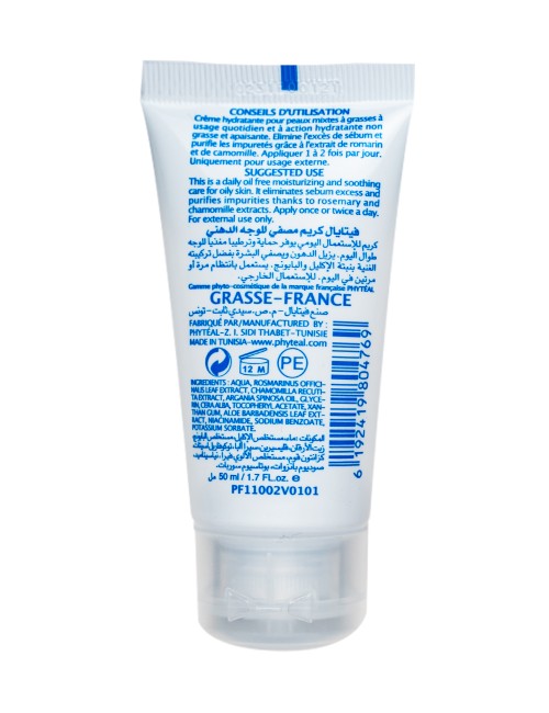 PHYTÉAL PURIFIYING FACE CREAM FOR OILY SKIN WITH PLANT EXTRACTS 50 ML